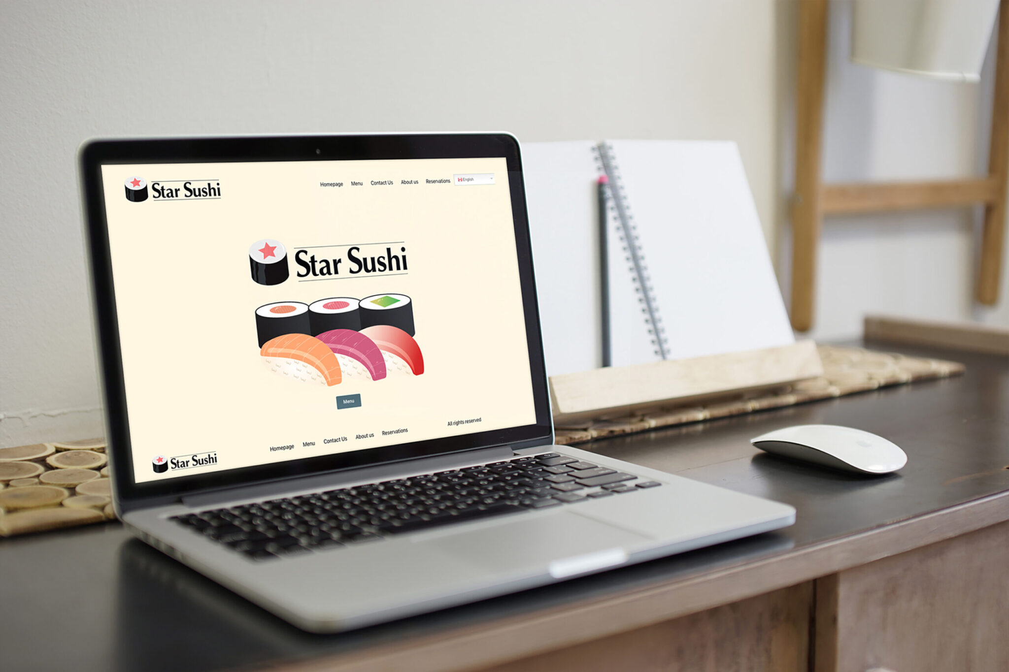 Star Sushi Website Mockup